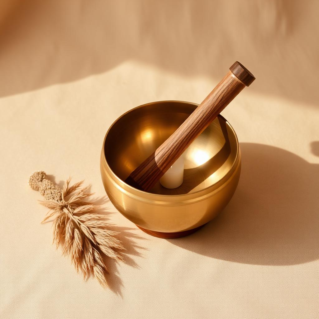 Campana tibetana e dettagli di pratica yoga
